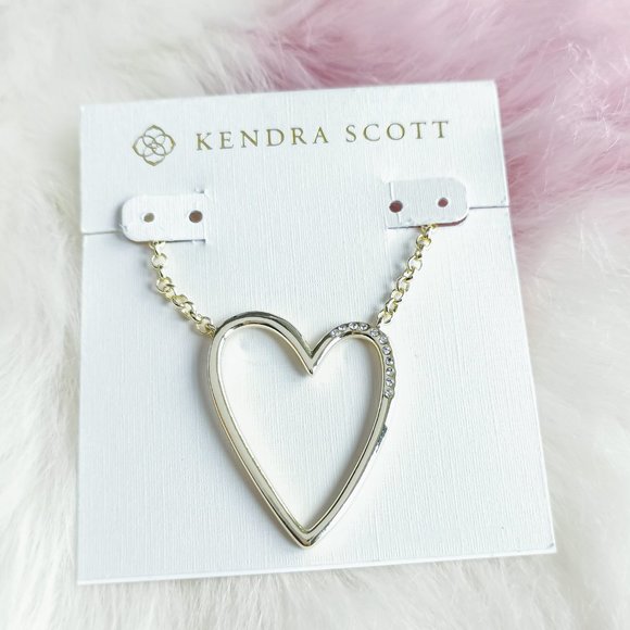 Kendra Scott Gold Ansley Heart Pendant Necklace - Picture 1 of 3